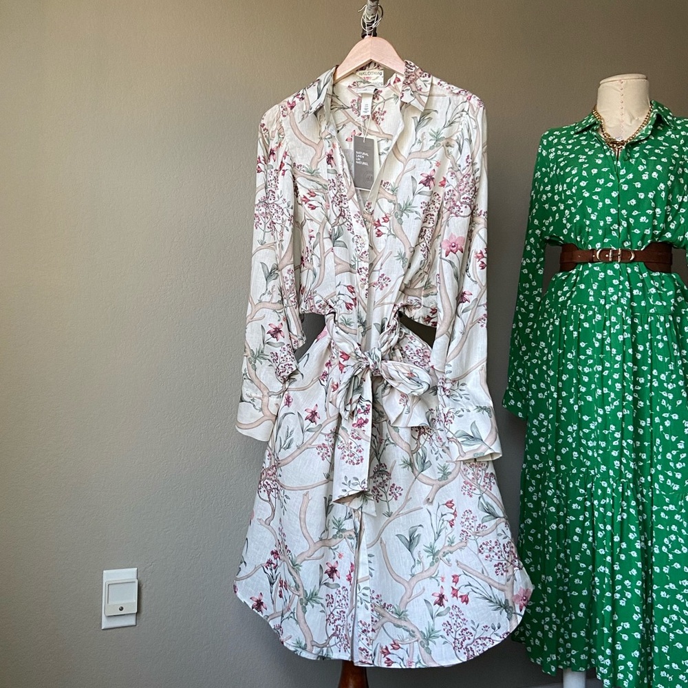 ❌SOLD❌ JOHANNA ORTIZ Gorgeous Orchids Linen Dress - Picture 7 of 14